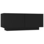 Voir la diapositive 2 : VIDAXL Table de chevet noir 100x35x40 cm bois d'ingenierie