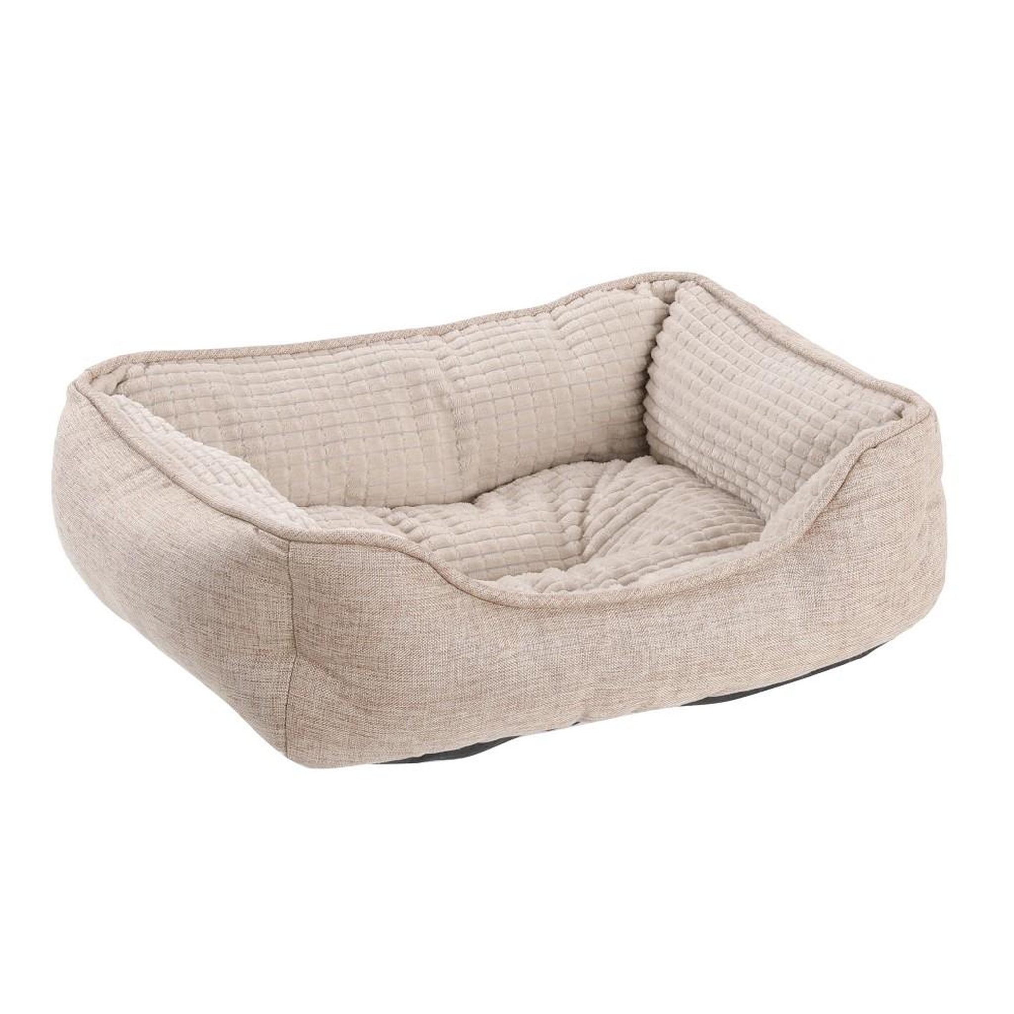 MON AMI LUKI Panier rectangulaire toucher soft antiderapant pour chien. Coloris disponibles : Beige