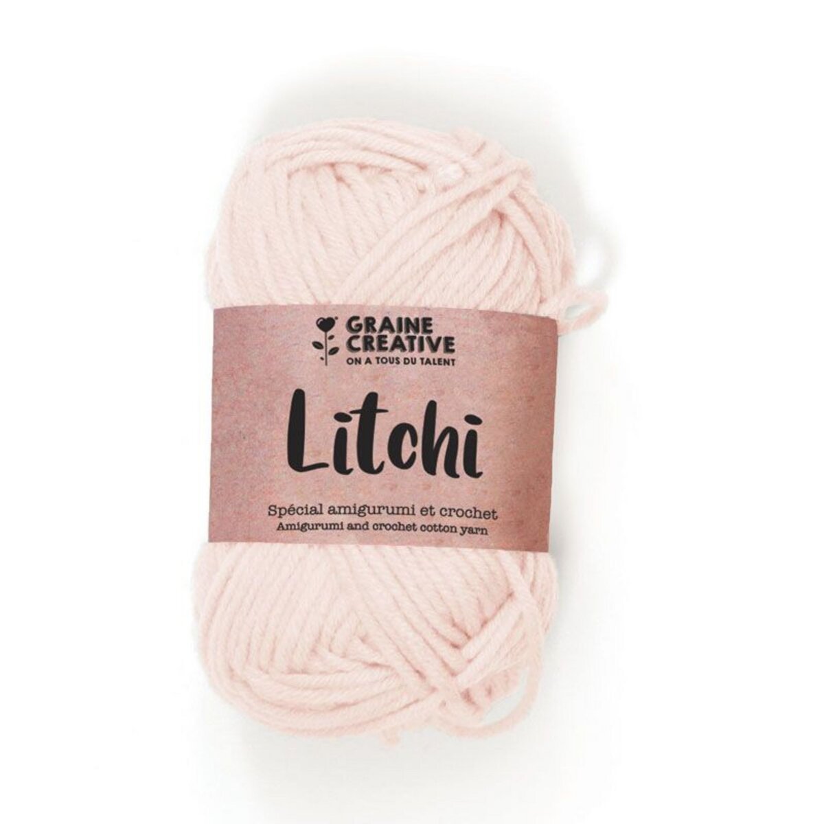 Graine créative Fil de coton spécial crochet et amigurumi 55 m - rose clair