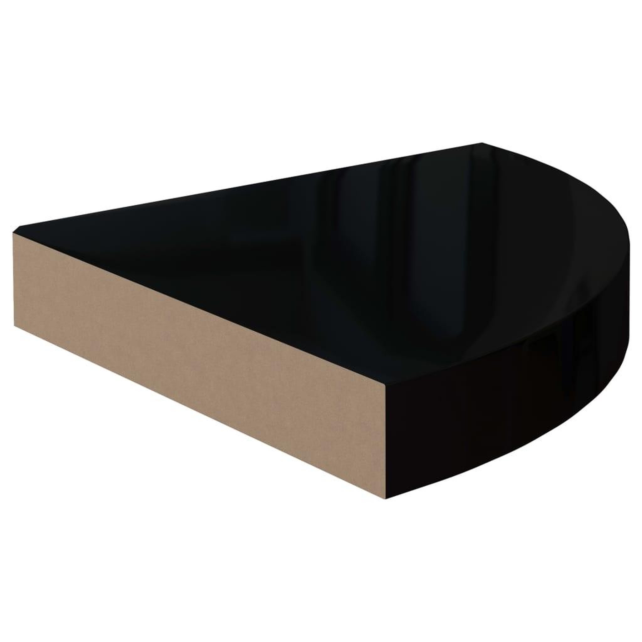 Voir la diapositive 4 : VIDAXL Etageres d'angle flottantes 4 pcs noir brillant 25x25x3,8cm mdf
