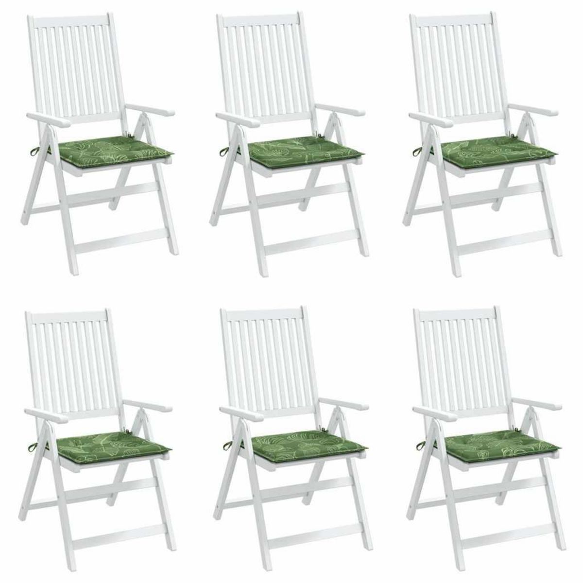 VIDAXL Coussins de chaise lot de 6 motif de feuilles 50x50x3 cm tissu