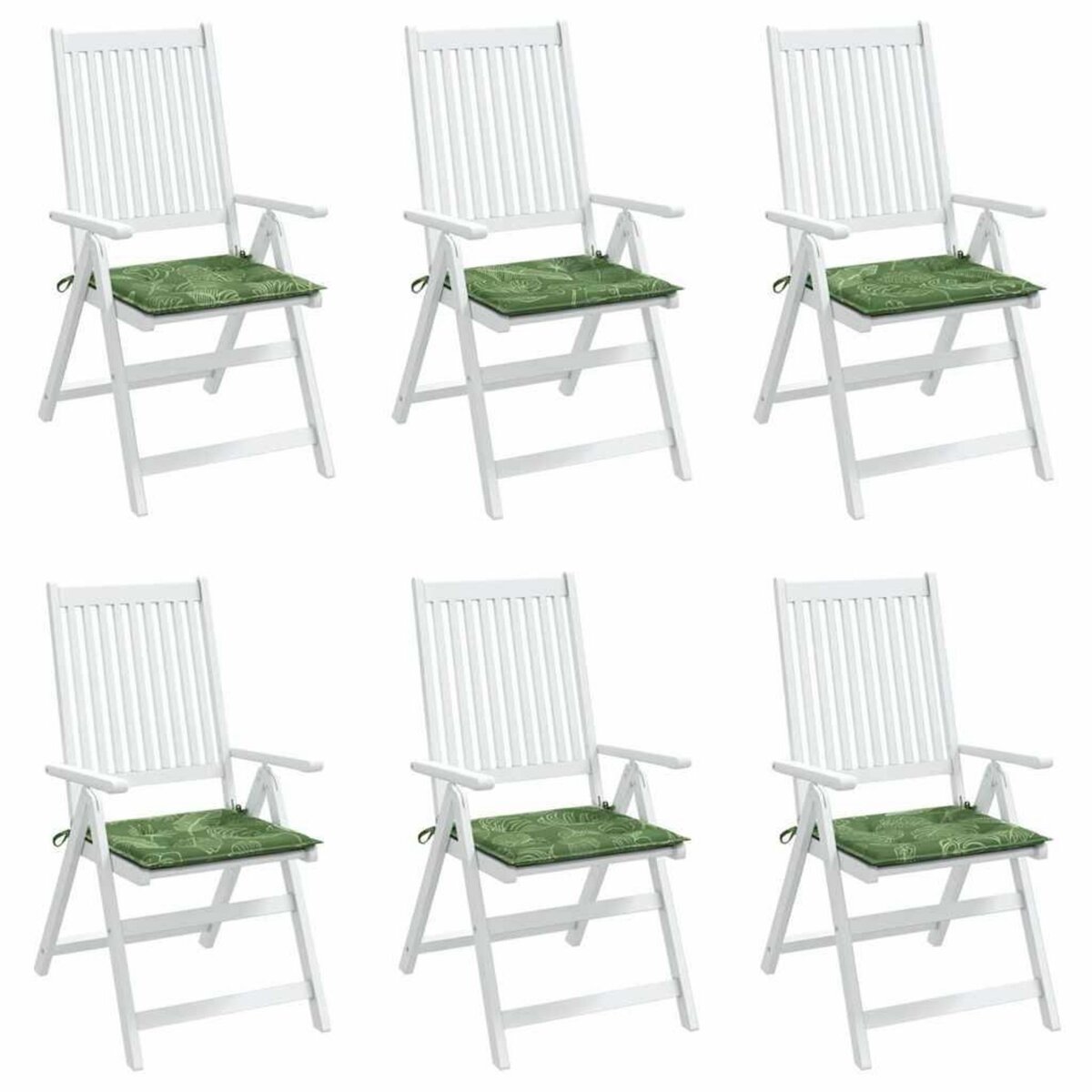 VIDAXL Coussins de chaise lot de 6 motif de feuilles 50x50x3 cm tissu
