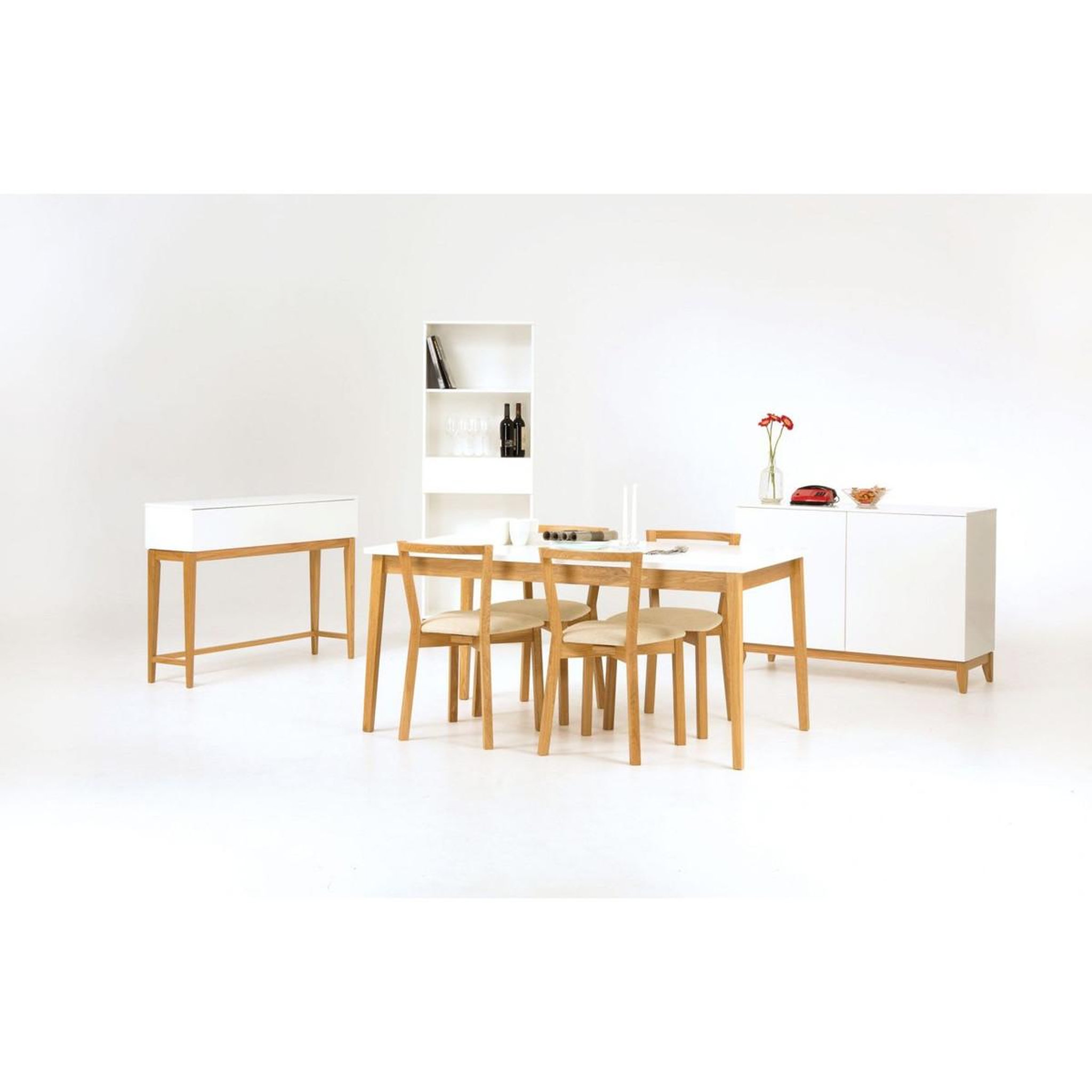 Voir la diapositive 4 : Paris Prix Lot de 2 chaises design  cee  75cm chêne & blanc