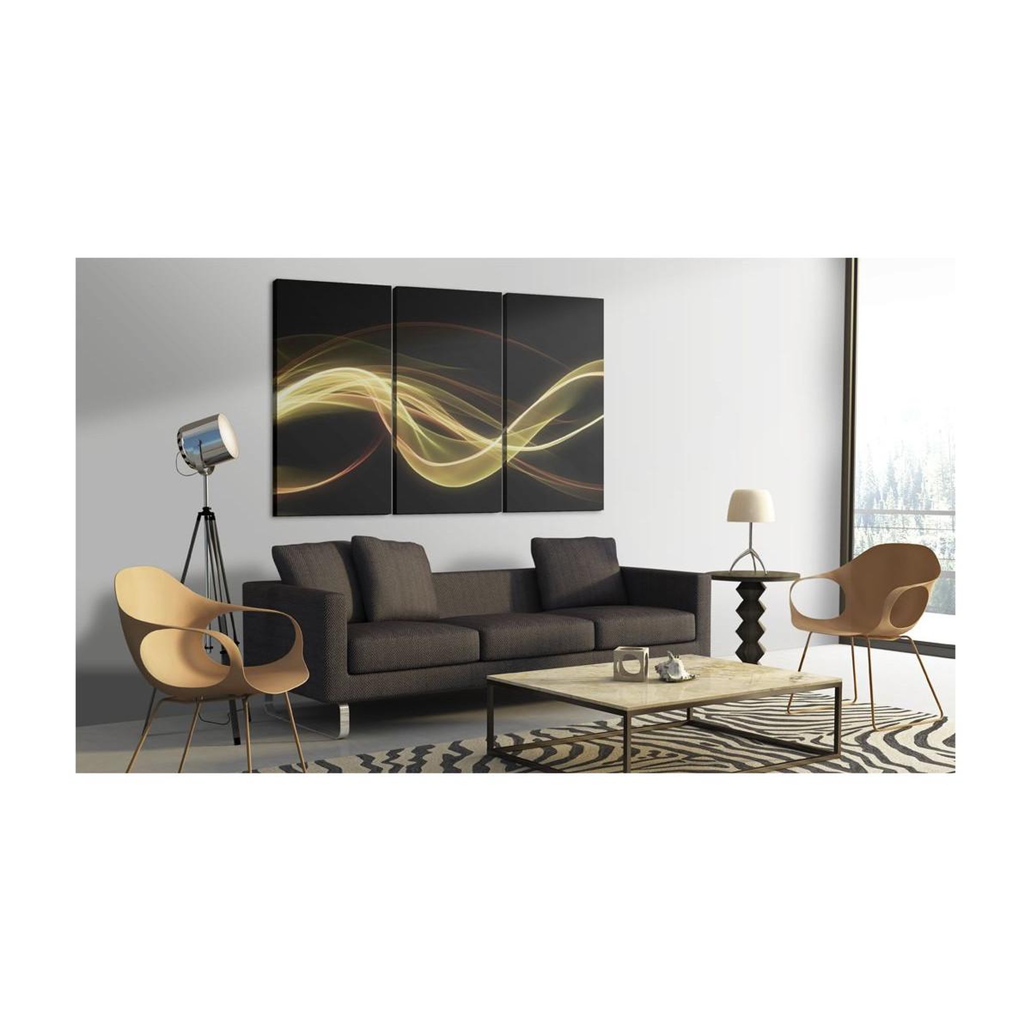 Voir la diapositive 2 : Paris Prix Tableau imprimé  fumée claire sur le fond foncé  40x60cm