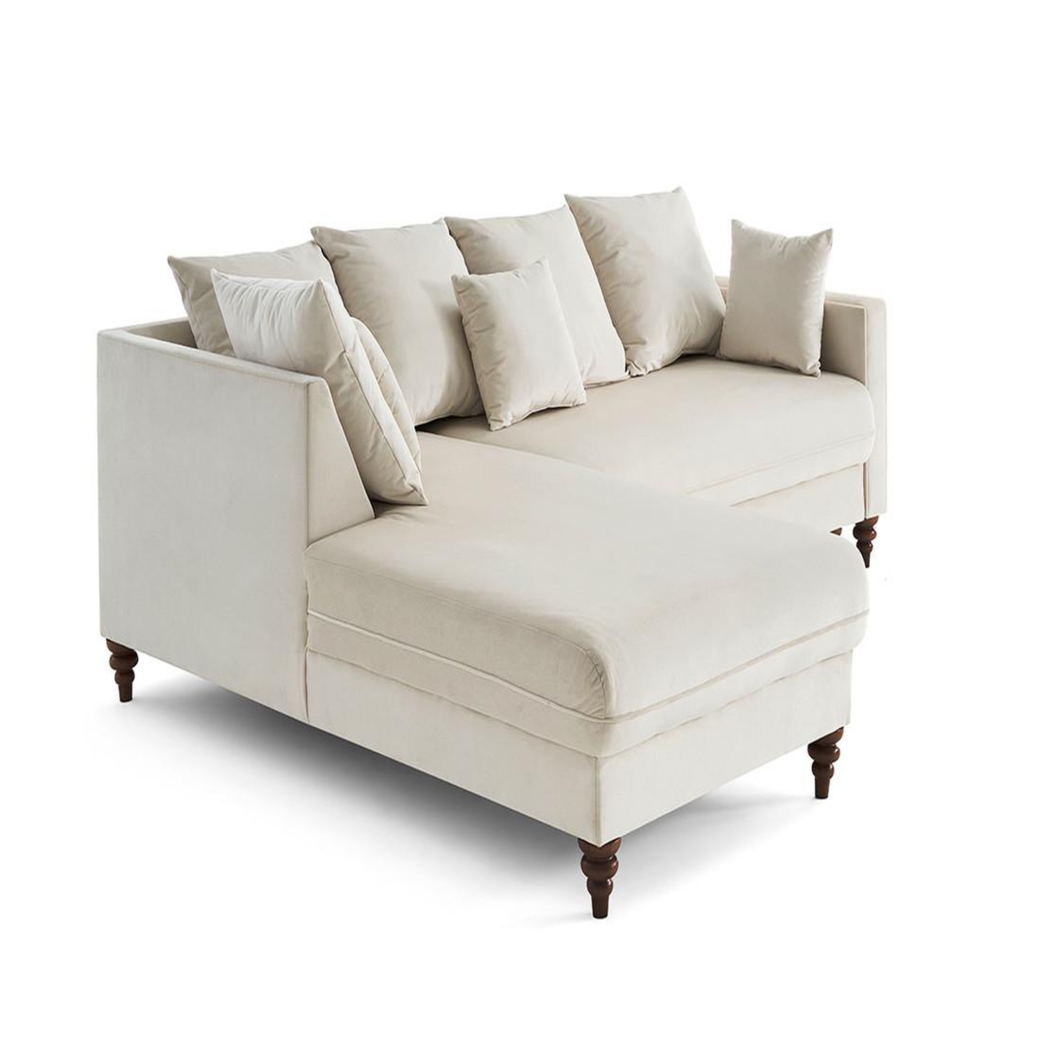 Voir la diapositive 3 : BEST MOBILIER Flamingo - canapé d'angle gauche 4 places convertible en velours