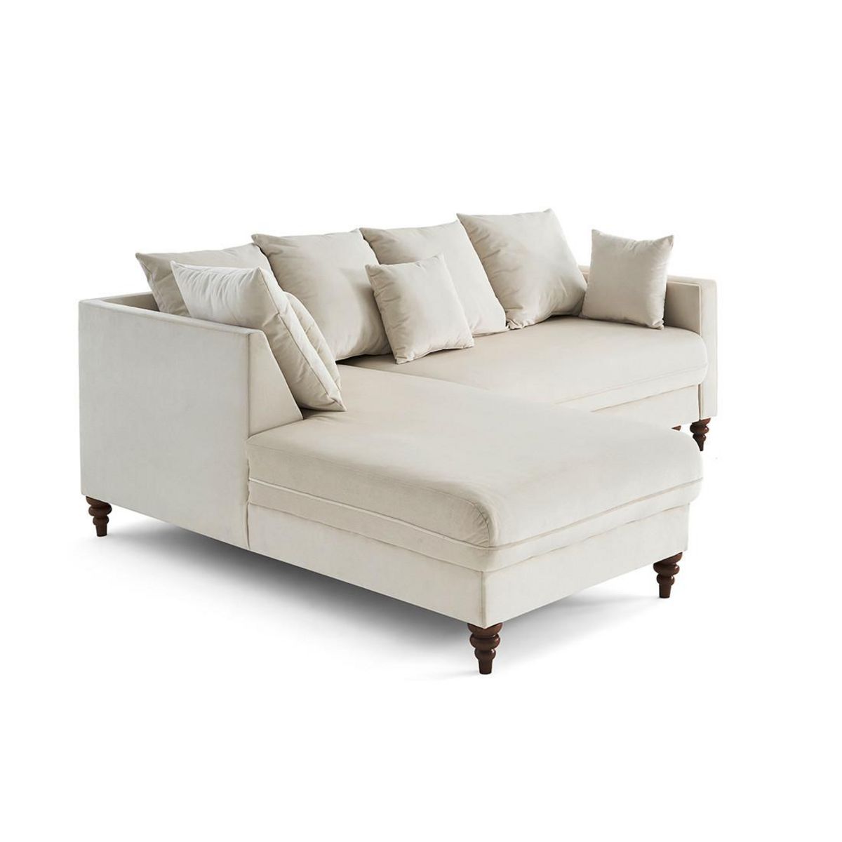 BEST MOBILIER Flamingo - canapé d'angle gauche 4 places convertible en velours