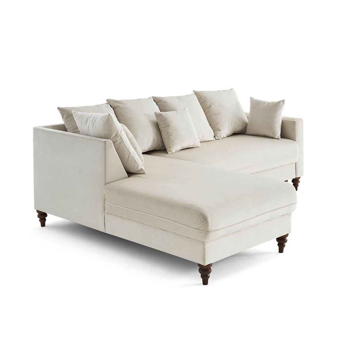 BEST MOBILIER Flamingo - canapé d'angle gauche 4 places convertible en velours