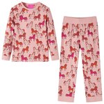 VIDAXL Pyjamas enfants a manches longues rose clair 128
