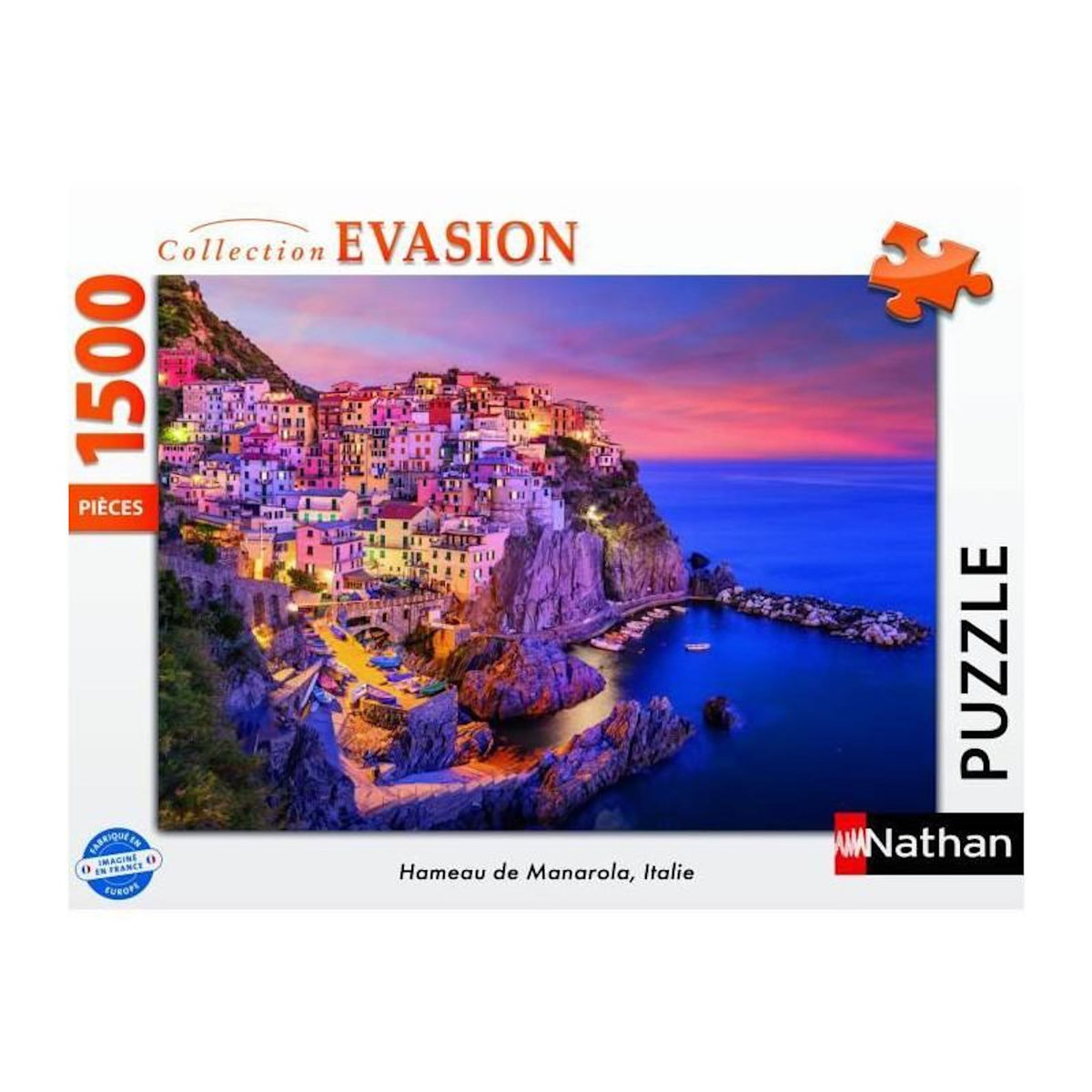 RAVENSBURGER Puzzle 1500 pieces Hameau de Manarola, Italie, des 14 ans, Puzzle de qualité supérieure, Collection Évasion,Nathan