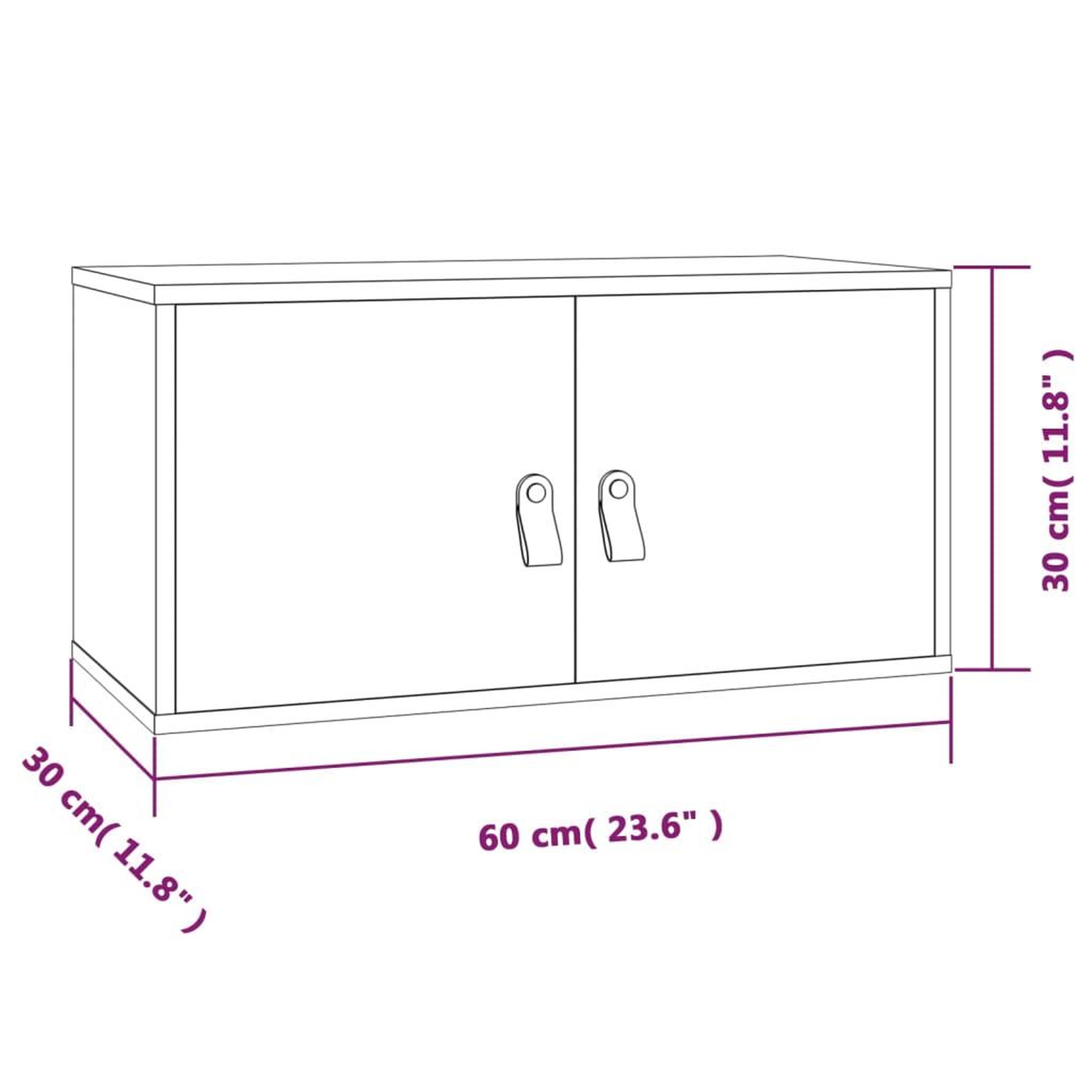Voir la diapositive 6 : VIDAXL Armoire murale Gris 60x30x30 cm Bois de pin massif