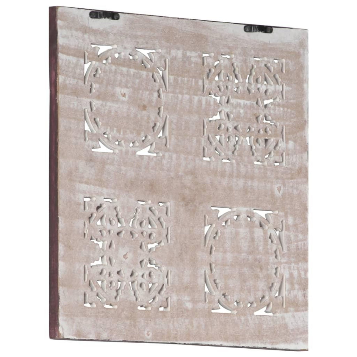 VIDAXL Panneau mural sculpte a la main MDF 40x40x1,5cm Marron et blanc