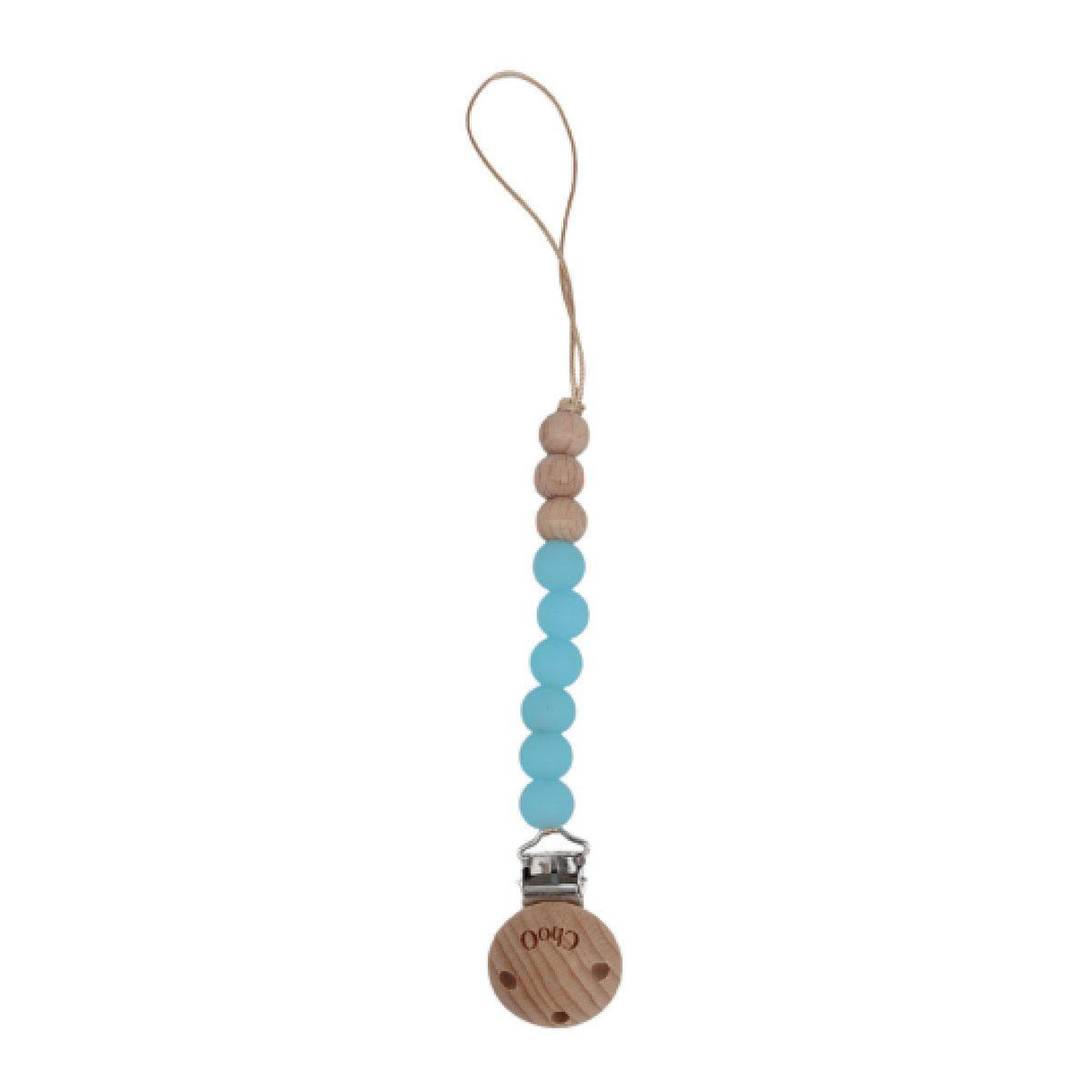 CHOO Attache sucette en perle - bleu givre
