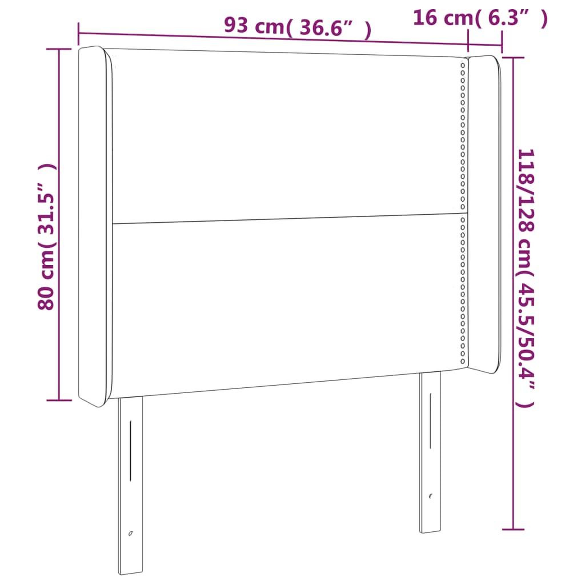 Voir la diapositive 6 : VIDAXL Tete de lit a LED Creme 93x16x118/128 cm Tissu