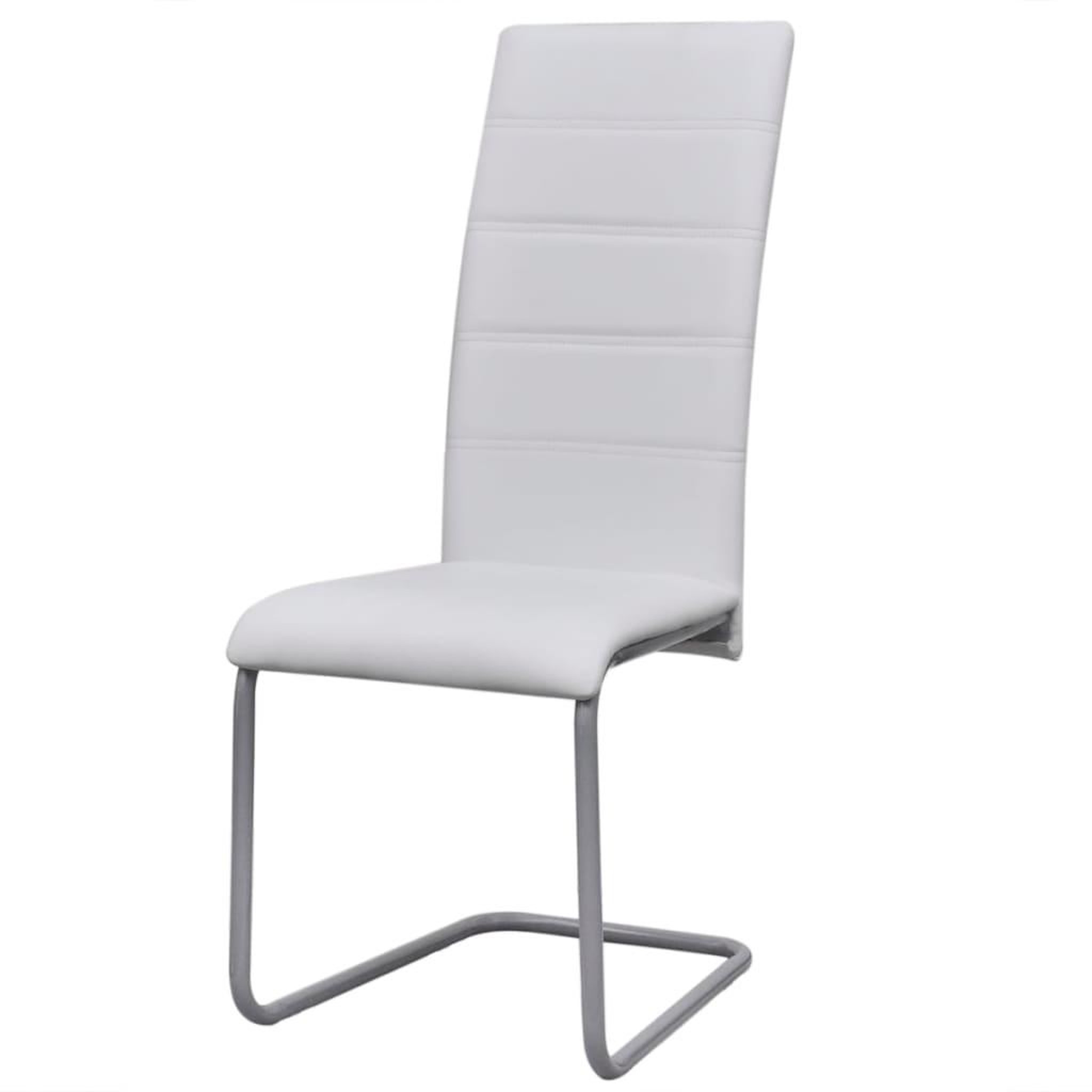 Voir la diapositive 2 : VIDAXL Chaises a manger cantilever lot de 6 blanc similicuir