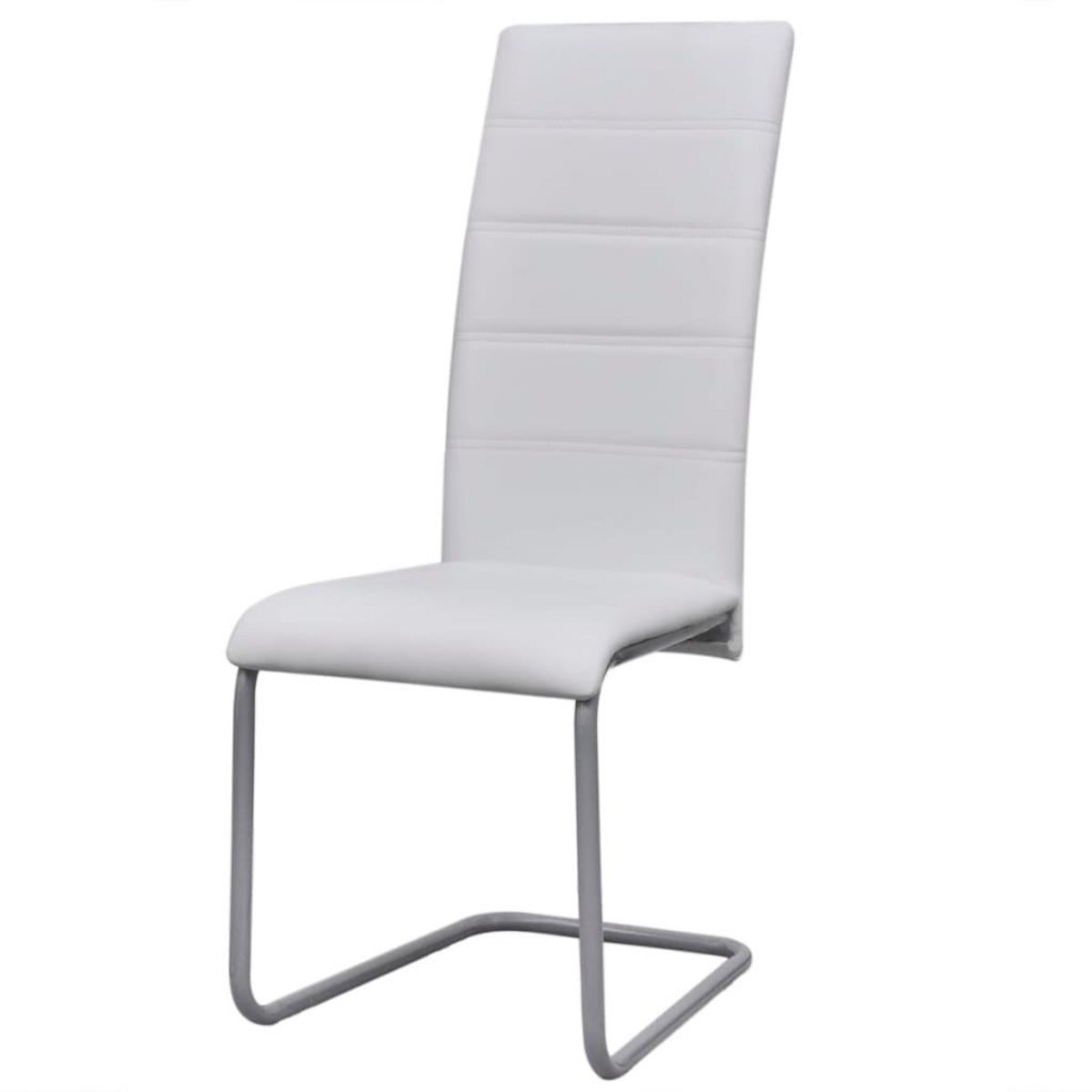 VIDAXL Chaises a manger cantilever lot de 6 blanc similicuir