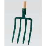 Leborgne Fourche à bêcher douille 4 dents - 30 cm - manche béquille en bois certifié PEFC 100%