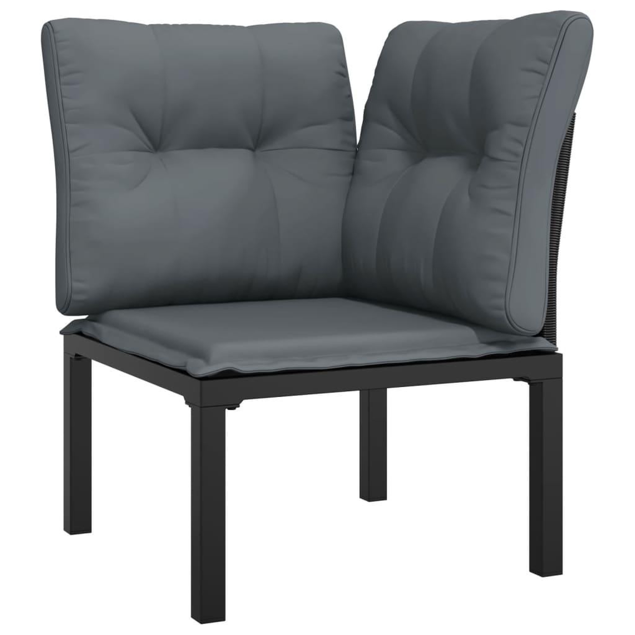 Voir la diapositive 4 : VIDAXL Salon de jardin 9 pcs noir et gris resine tressee