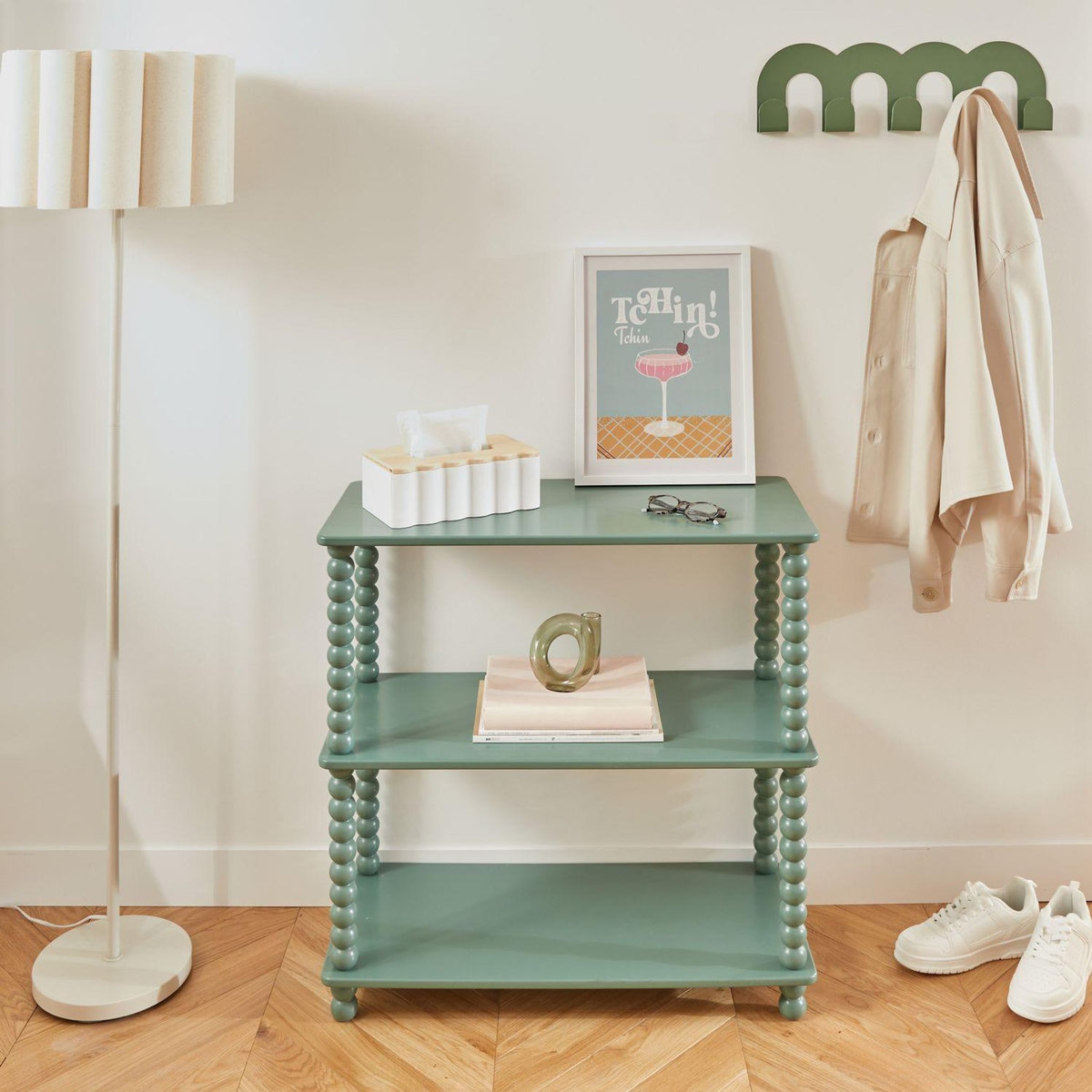 ATMOSPHERA Etagère 2 niveaux à pieds tressés CHAMLO