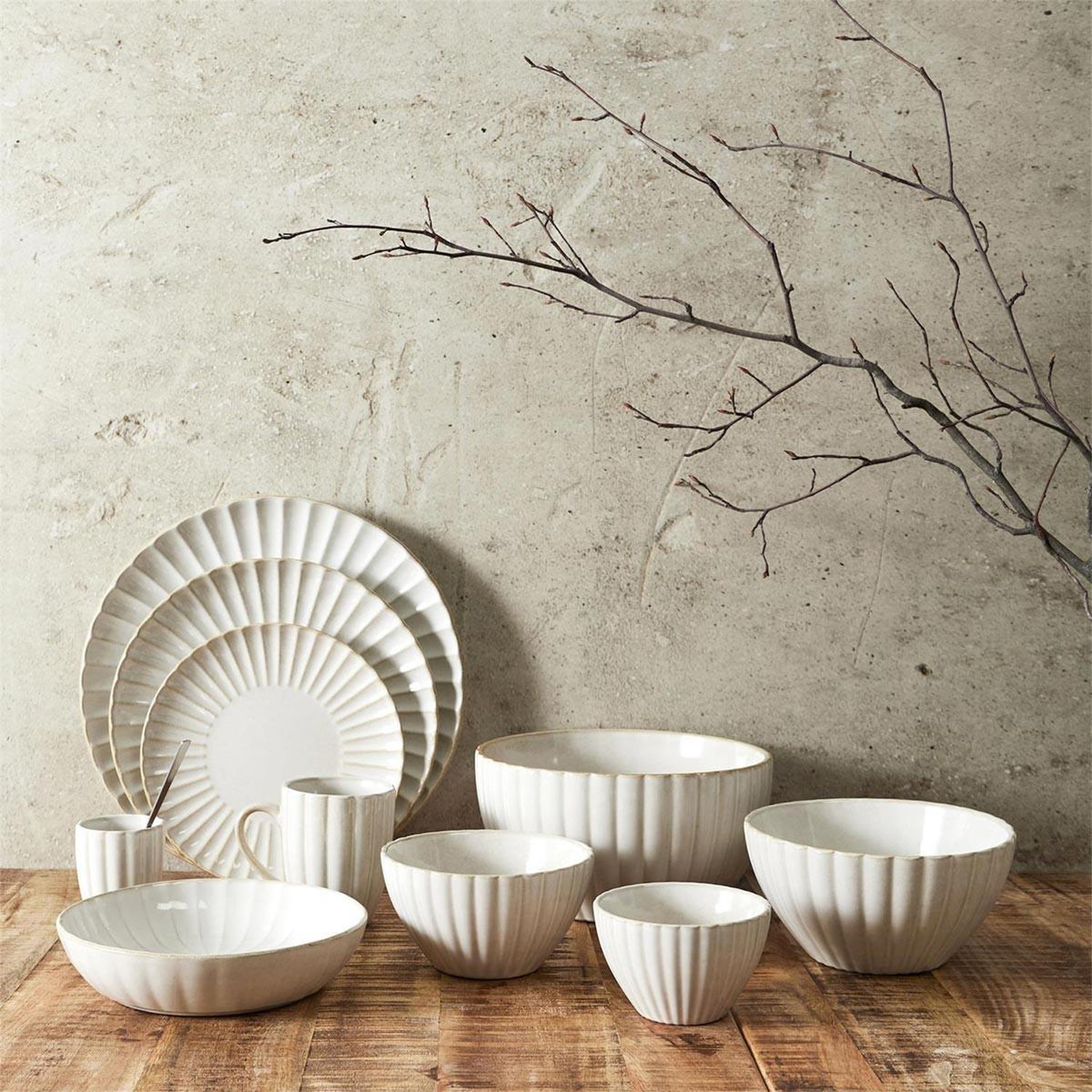 Voir la diapositive 3 : The Home Deco Factory Saladier en céramique  vlora  18cm beige