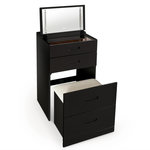 Paris Prix Coiffeuse Compacte Avec Miroir LED  Clarissa  80cm Noir