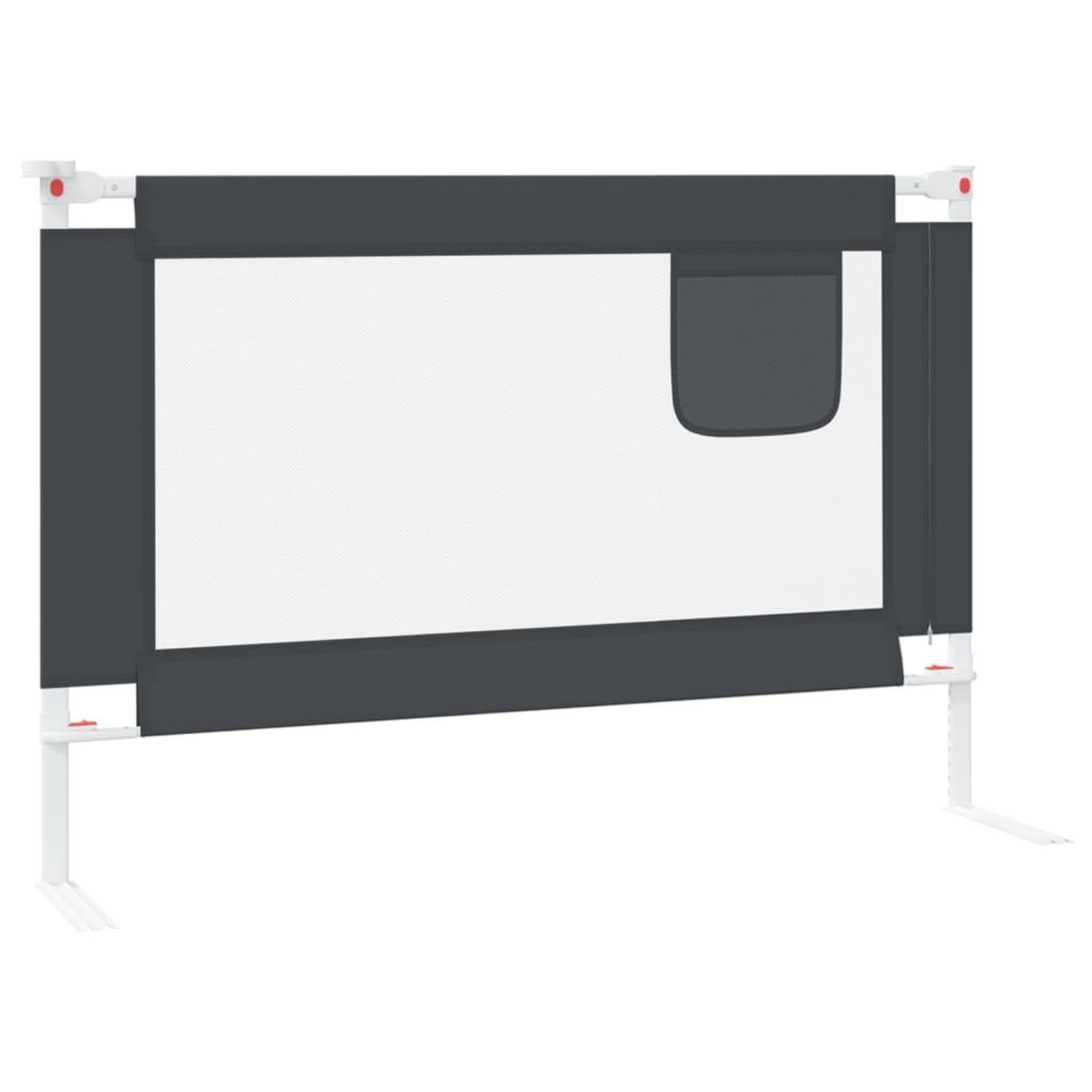 Voir la diapositive 3 : VIDAXL Barriere de securite de lit d'enfant Gris fonce 100x25 cm Tissu