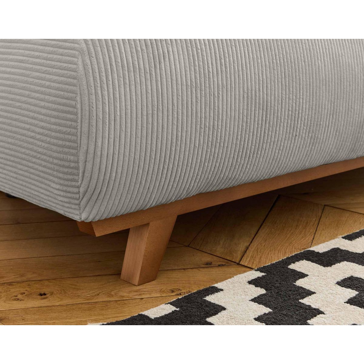 BEST MOBILIER Cristal - canapé 3 places - convertible avec coffre et grand pouf - en velours côtelé