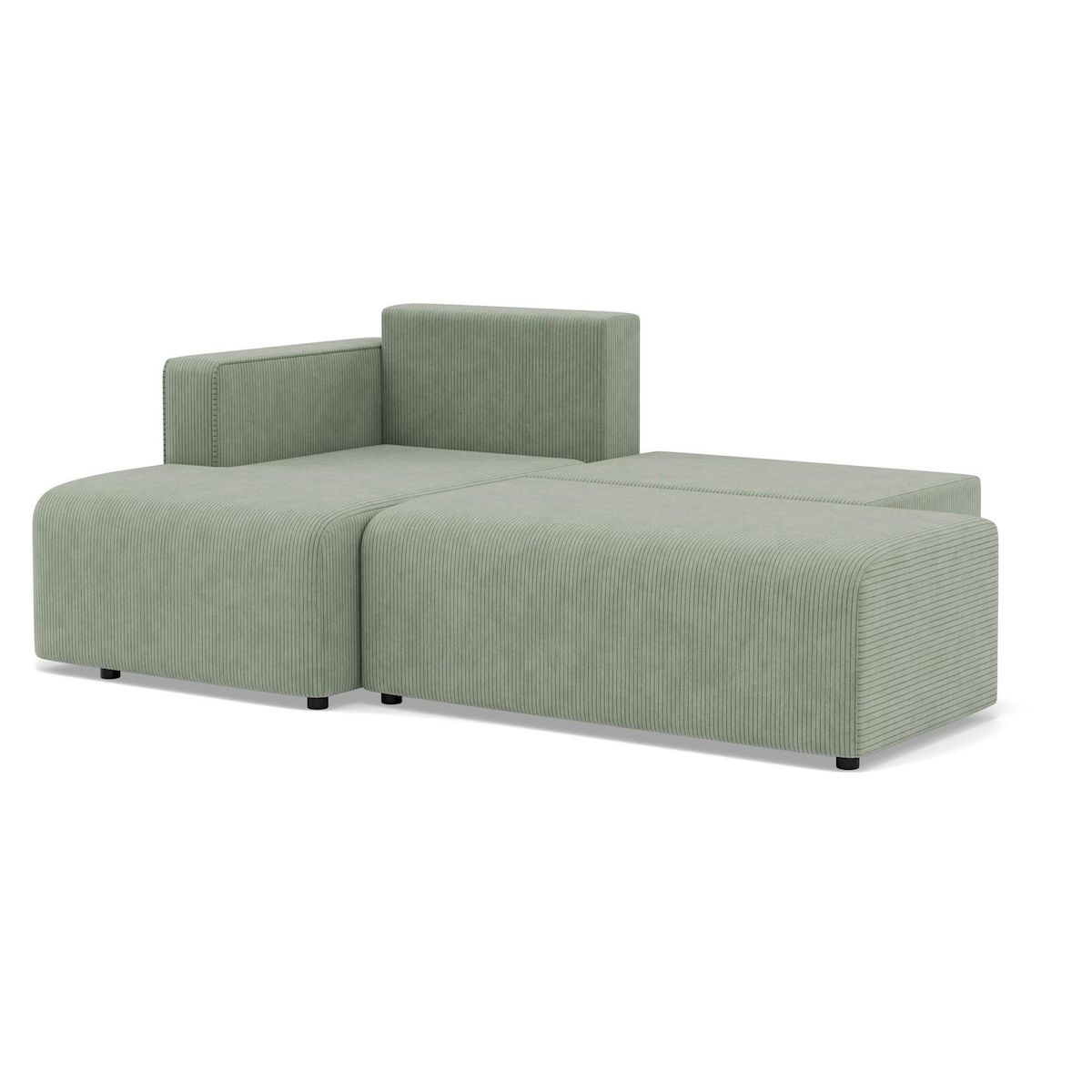 BEST MOBILIER Topaze - canapé d'angle gauche 4 places convertible avec coffre en velours côtelé