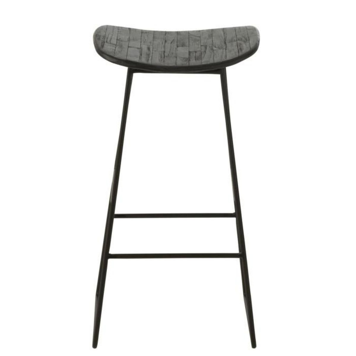 Paris Prix Tabouret de Bar en Bois  Teck  74cm Noir