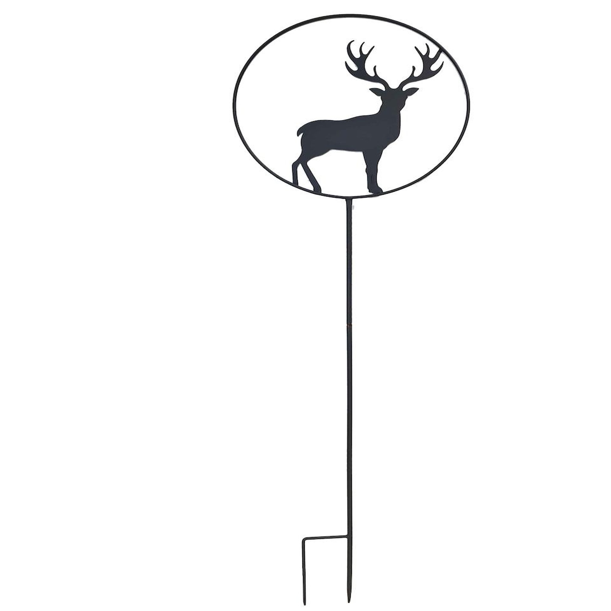 CENTRALE BRICO Déco de jardin à piquer en forme de cerf - 35x122,5cm - anthracite