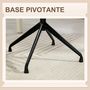 Voir la diapositive 6 : VINSETTO Chaise de bureau design - hauteur réglable, pivotante - piètement acier noir revêtement effet laine bouclée