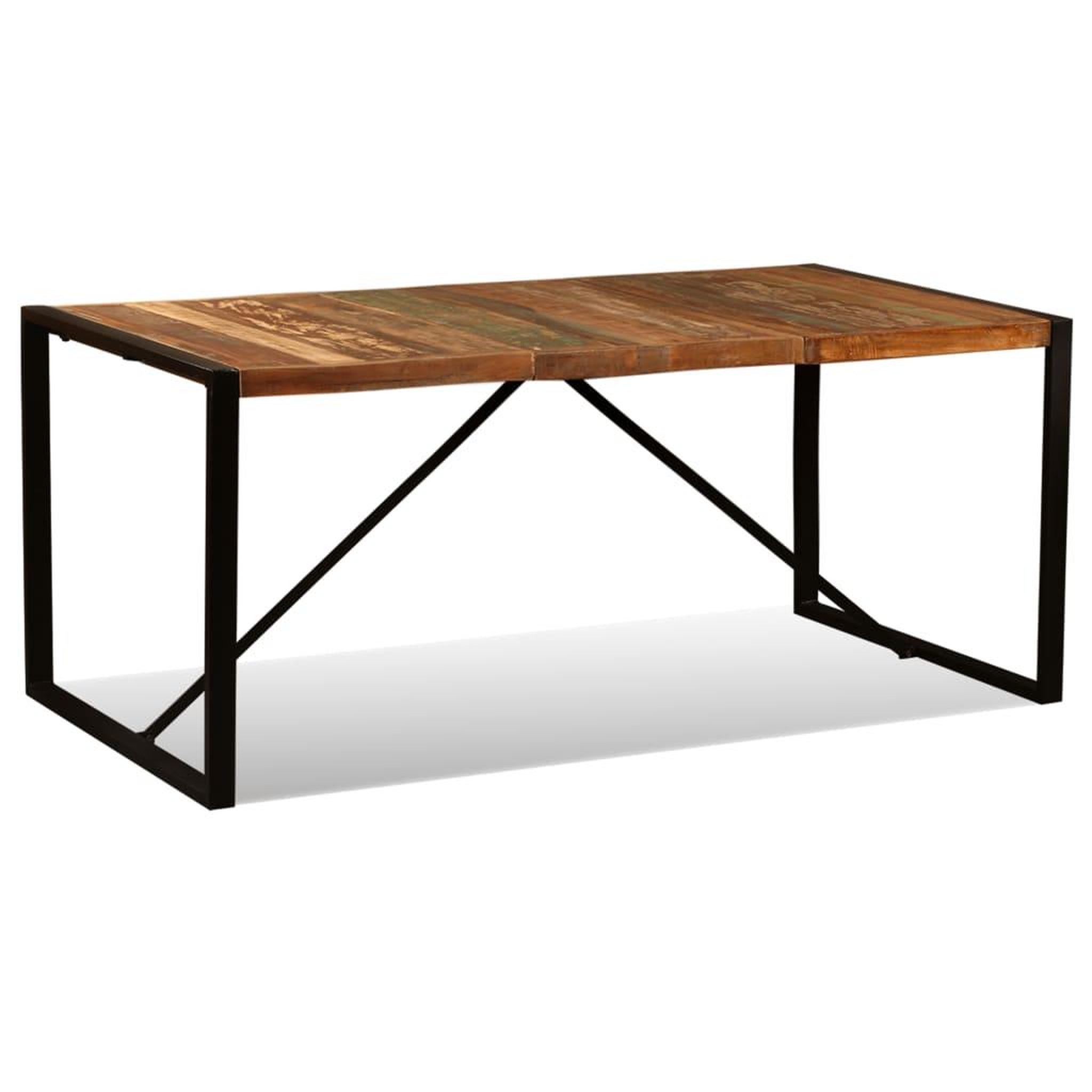 Voir la diapositive 2 : VIDAXL Table a manger Bois de recuperation massif 180 cm