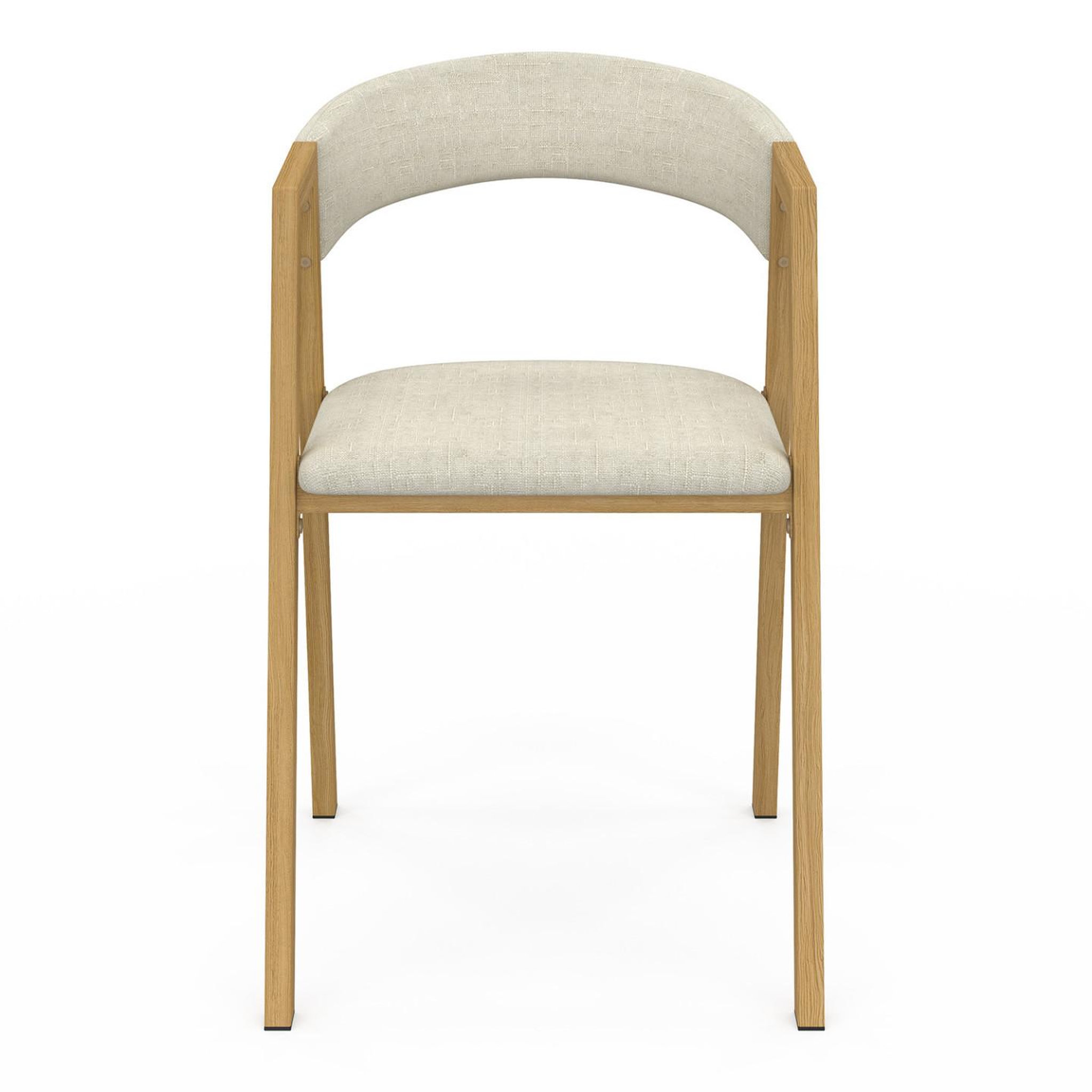 Voir la diapositive 3 : ID MARKET Lot de 4 chaises CAMILLE en métal effet bois et tissu beige avec accoudoirs