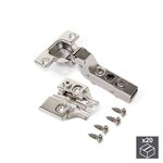 EMUCA SRL Lot de 20 charnières coudées pour montage rentrant X91 avec fermeture amortie et embases avec réglage excentrique à visser
