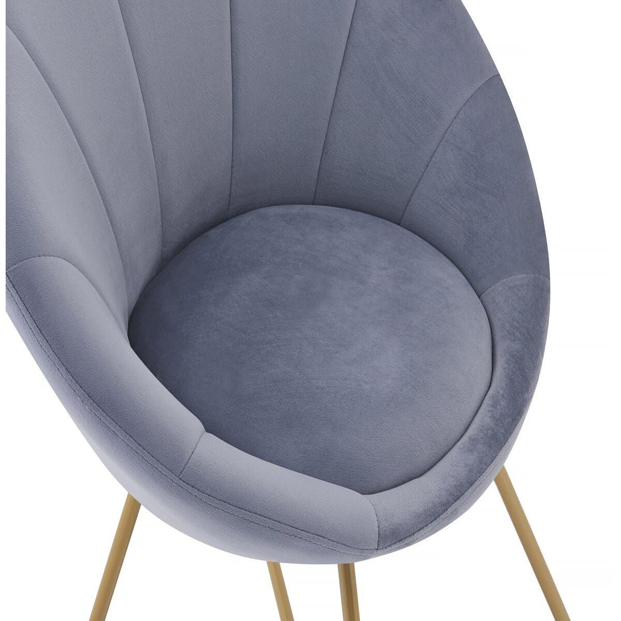 Voir la diapositive 5 : Habitat et Jardin Lot de 2 chaises de la salle a manger en velours  rosalie  - gris