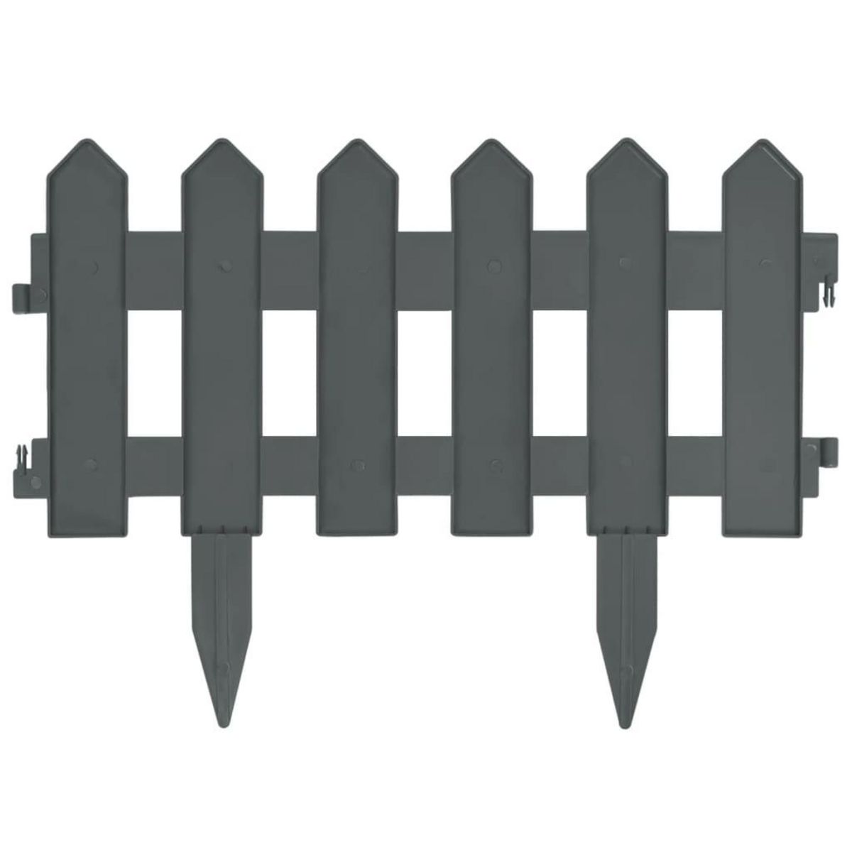 VIDAXL Bordures de pelouse 25 pcs Anthracite 10 m PP