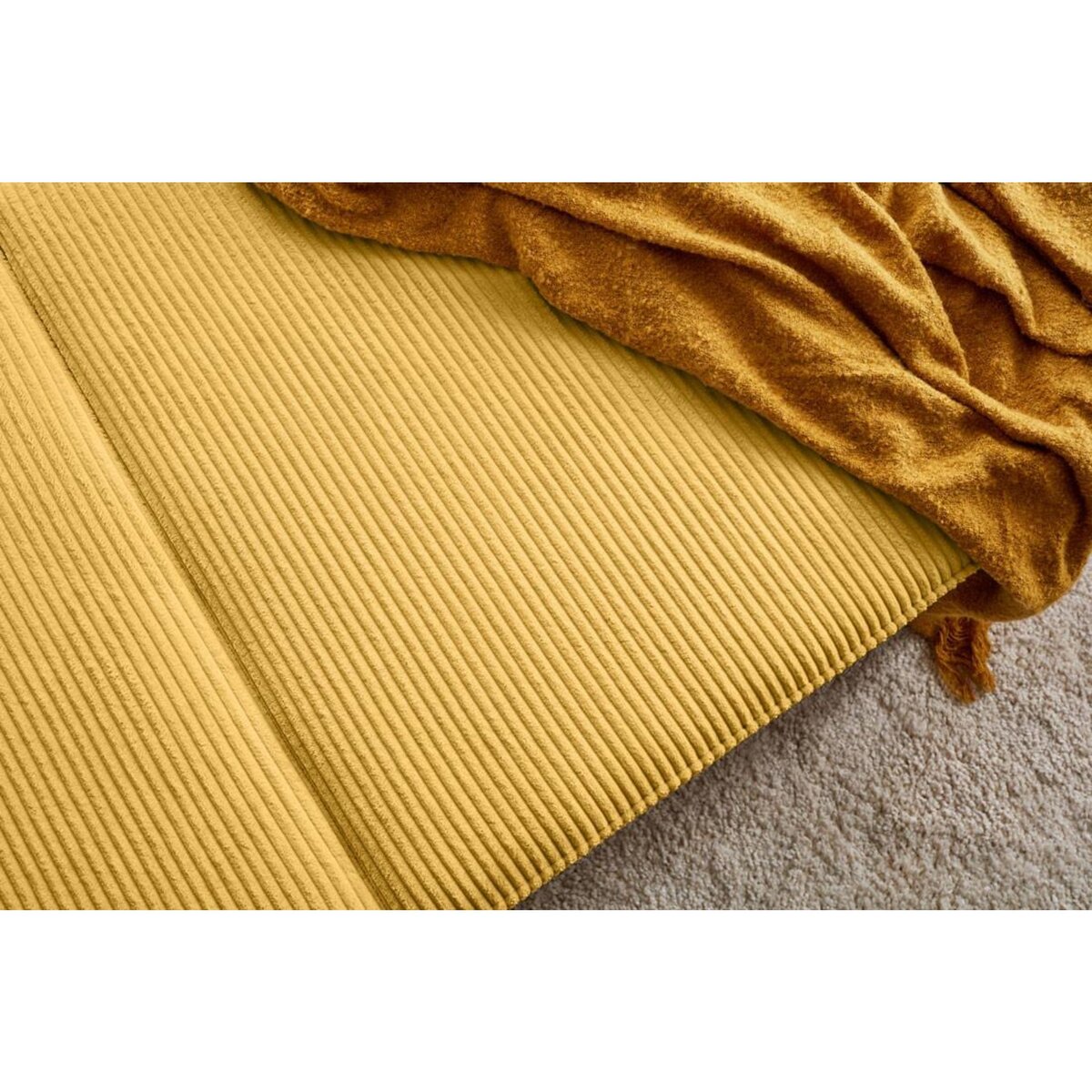 LISA DESIGN Charlie - canapé d'angle réversible - 4 places - convertible avec coffre - en velours côtelé