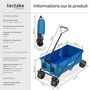 Voir la diapositive 6 : tectake Chariot de jardin et de transport pliable bleu