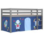 Paris Prix Lit Enfant  Pino Astronaute II  90x200cm Gris