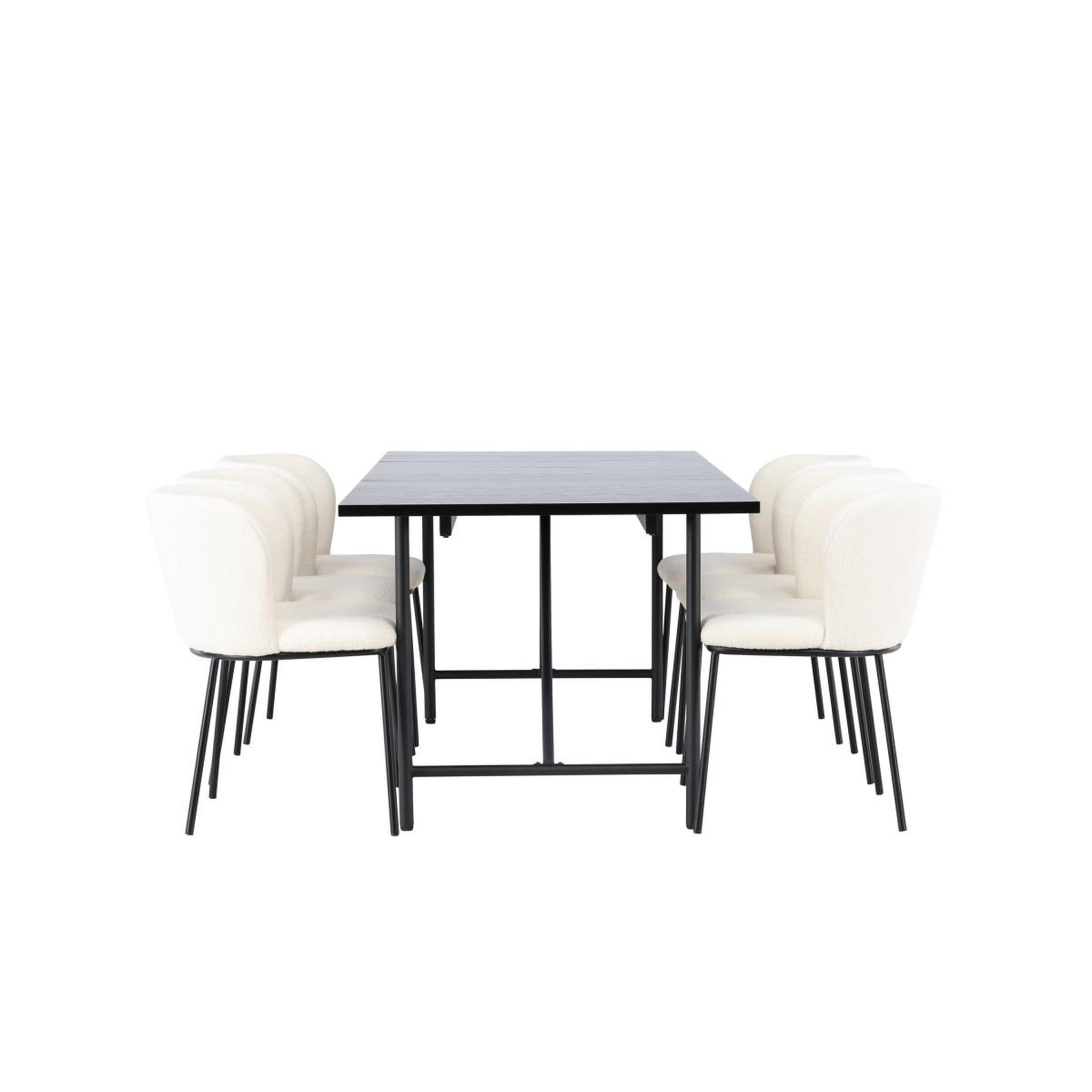 Voir la diapositive 3 : Paris Prix Ensemble table à manger & 6 chaises  astrid & edina  200cm noir & blanc