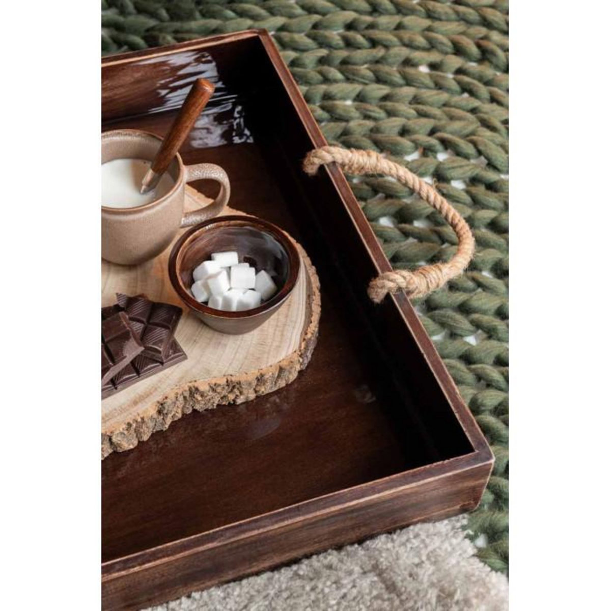 Paris Prix Plateau de Présentation en Bois  Pyra  52cm Marron