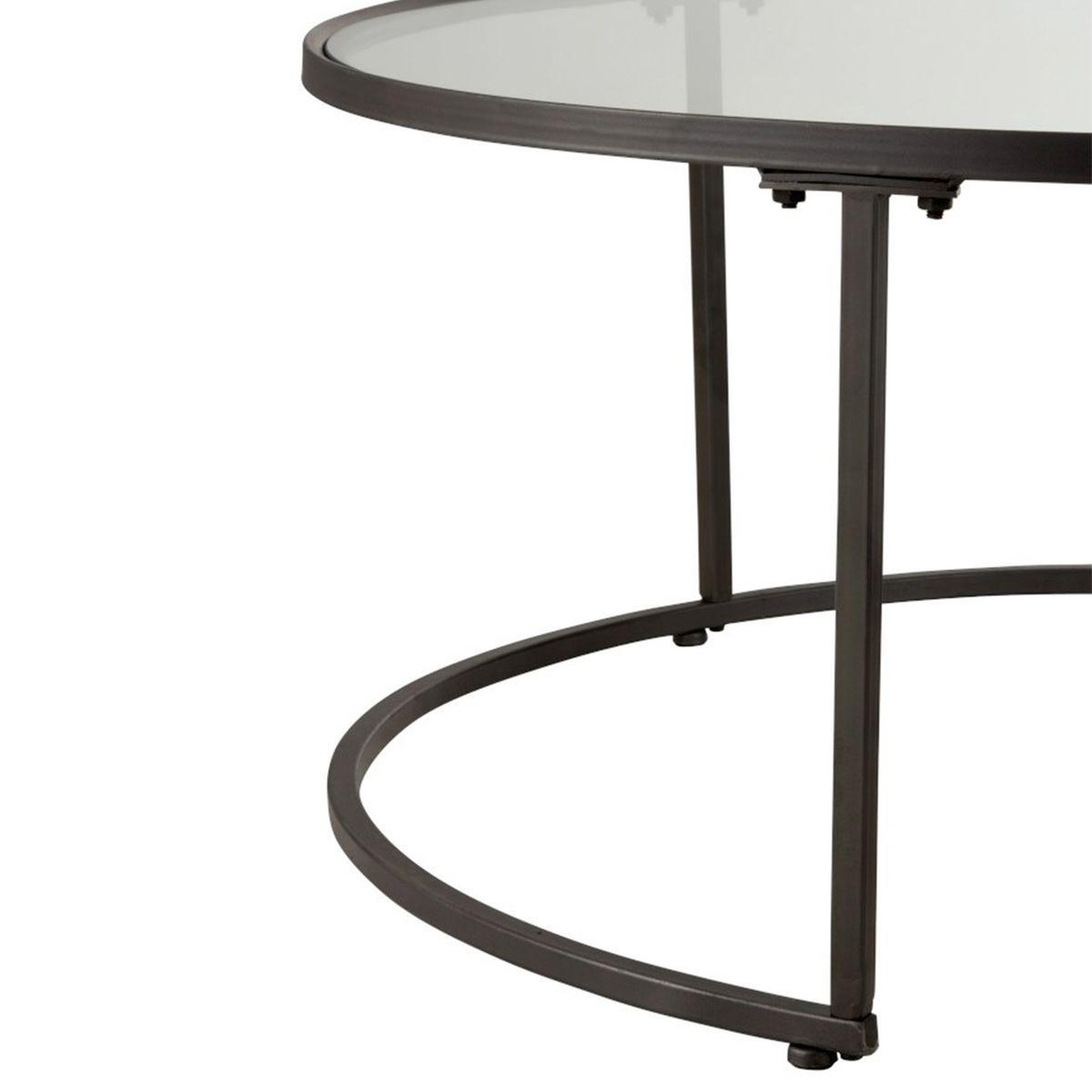 Voir la diapositive 4 : J-LINE Lot de 2 tables basses rondes  hexagone  91cm noir