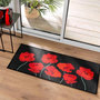 Voir la diapositive 4 : Paris Prix Tapis Déco Imprimé  Coquelicots  50x120cm Noir & Rouge