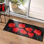 Voir la diapositive 4 : Paris Prix Tapis Déco Imprimé  Coquelicots  50x120cm Noir & Rouge