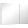 Voir la diapositive 1 : HOMCOM Armoire miroir murale salle de bain design 3 portes 4 étagères  91 x 11 x 65 cm blanc
