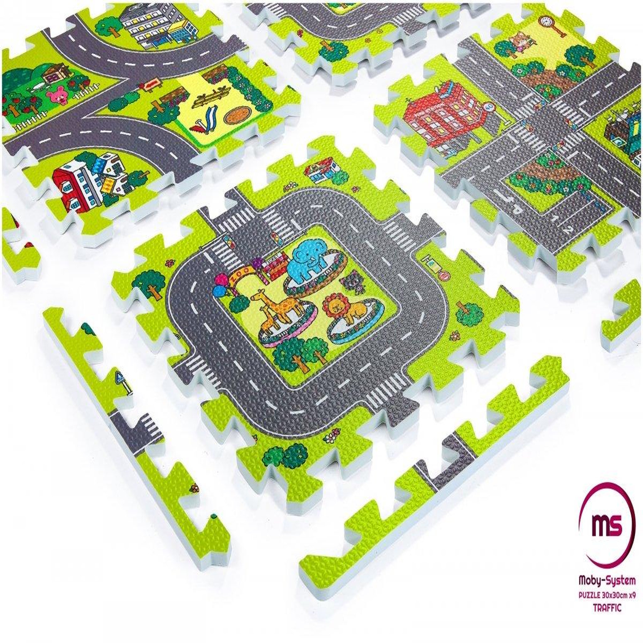 Voir la diapositive 3 : MOBY SYSTEM Tapis d'eveil Tapis Puzzle pour Bébé 90 x 90 - Tapis de Jeu 9 Pièces en Mousse EVA - Circuit Voiture