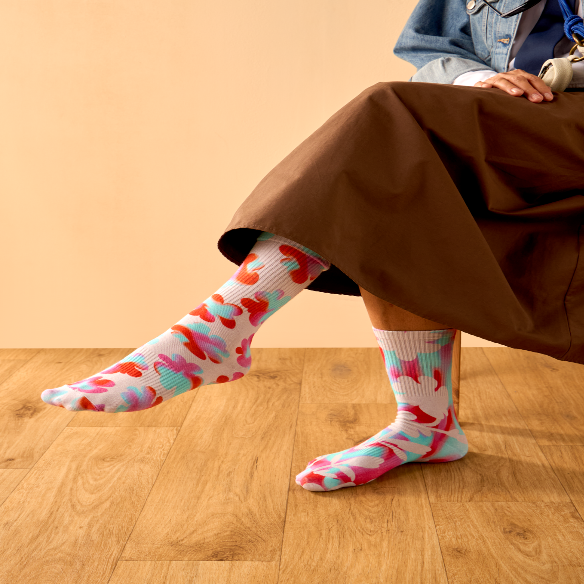 Voir la diapositive 2 : DEDOLES Chaussettes côtelées fleurs funky