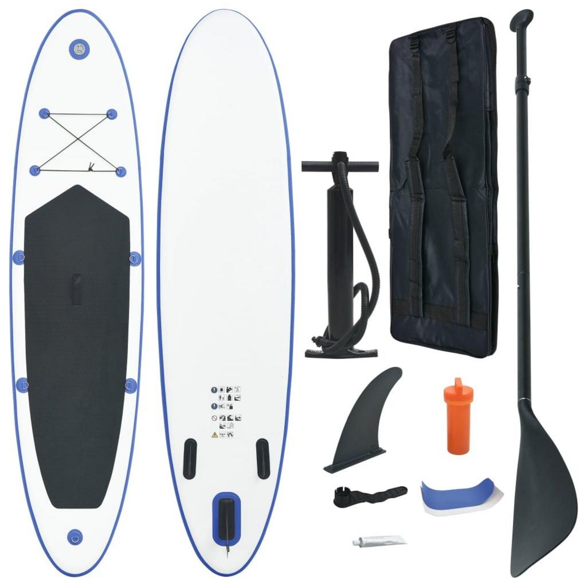 VIDAXL Ensemble de planches SUP gonflables Bleu et blanc