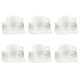 Voir la diapositive 1 : SECRET DE GOURMET Lot de 6 Tasses à Café & Soucoupe  Vague  12cm Blanc