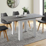 Voir la diapositive 2 : ID MARKET Table à manger extensible rectangle DONA 4-8 personnes plateau effet béton 80-160 cm