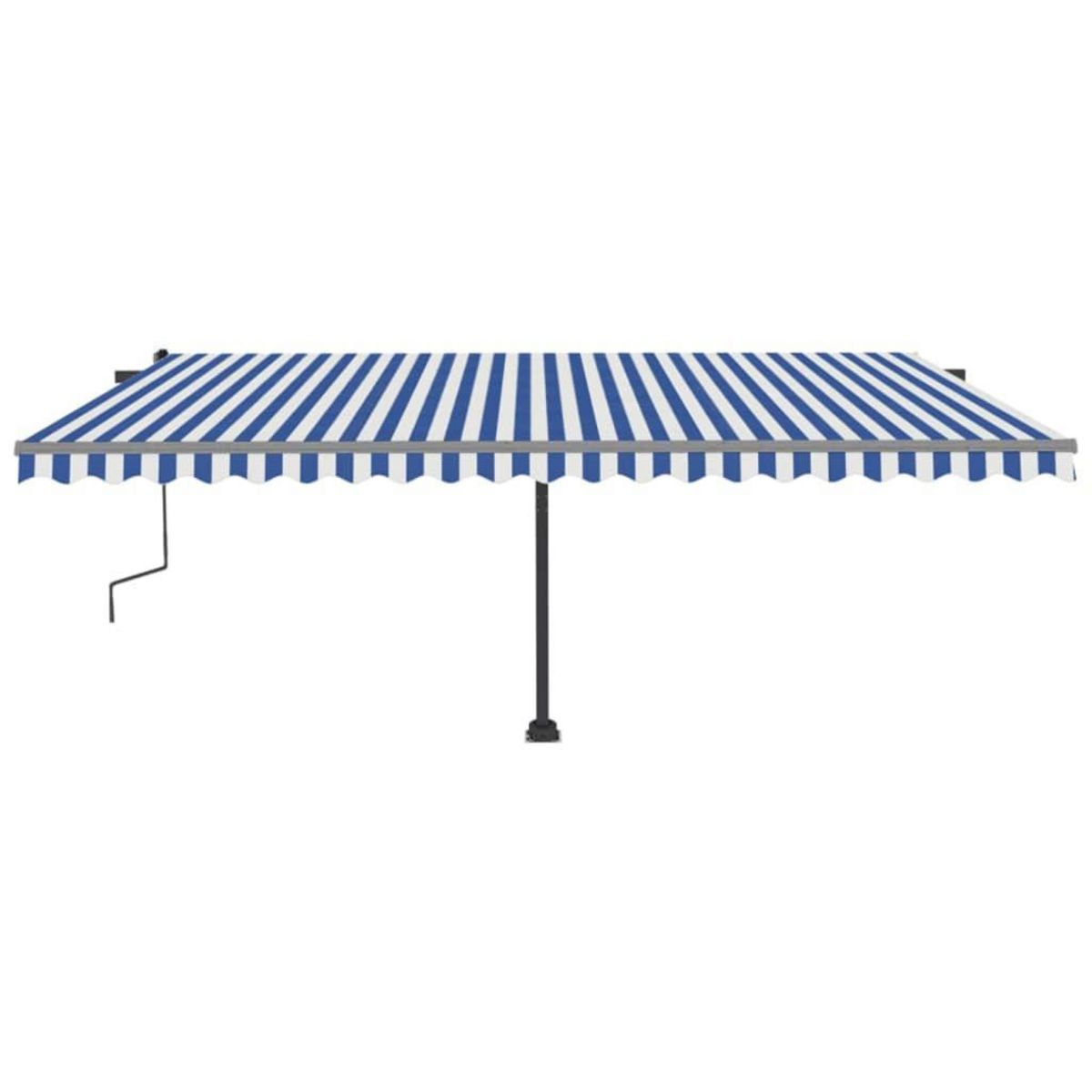 VIDAXL Auvent manuel retractable sur pied 500x300 cm Bleu/Blanc